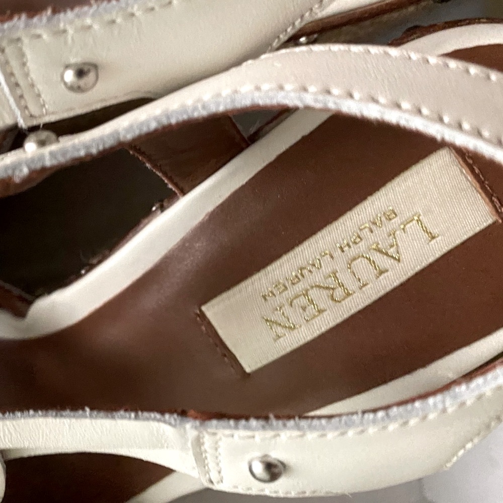 White Ralph Lauren Wedges Sandals - Picture 9 of 10